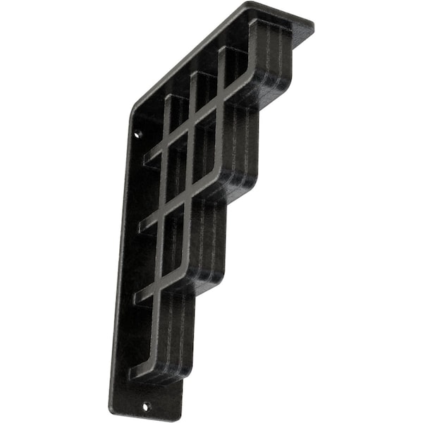 Ekena Millwork Diane Wrought Iron Bracket, (Triple center brace), Antiqued Pewter 2"W x 5 1/2"D x 8"H BKTM02X05X08TDIAPW - main
